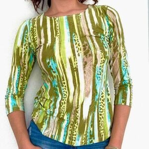 Y2K Abstract Print Top